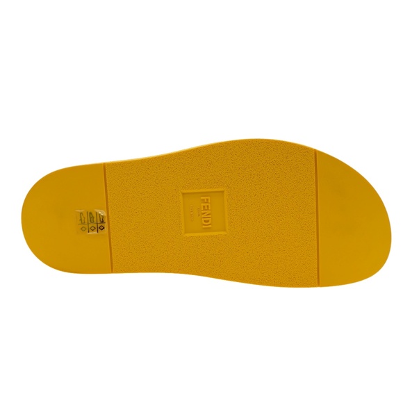 Fendi Slides FF Baguette Yellow Rubber Size 11 US New main image 2